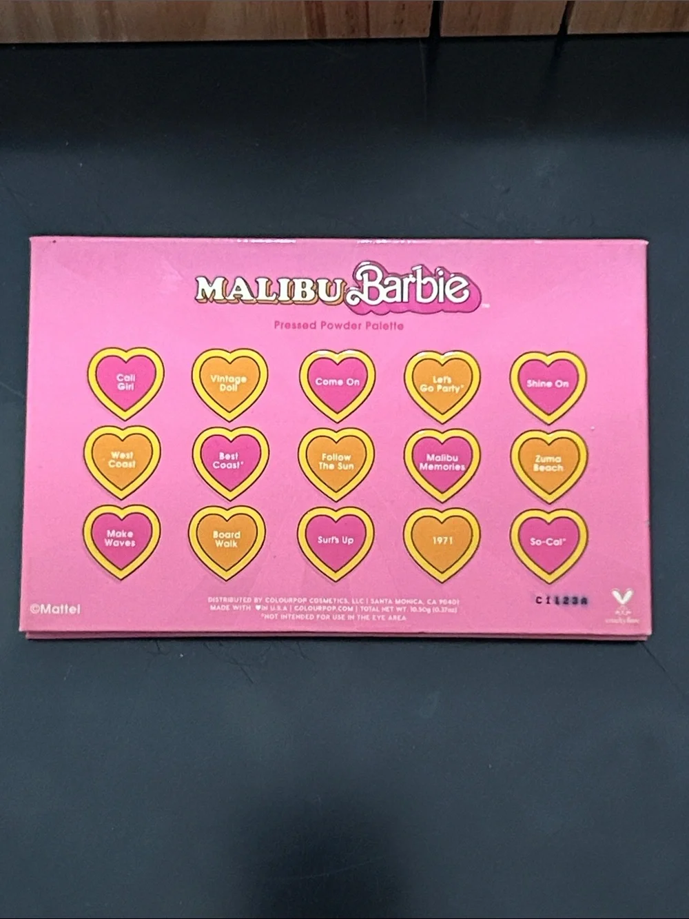 Barbie ColourPop Malibu Eyeshadow Palette - Pink, Blue, Yellow, Orange, Green